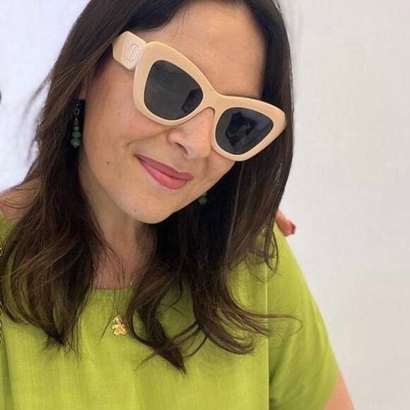 Dior DIORBOBBY B1U 40C0 Sunglasses Pink Butterfly Frame, Green Lenses main image 8
